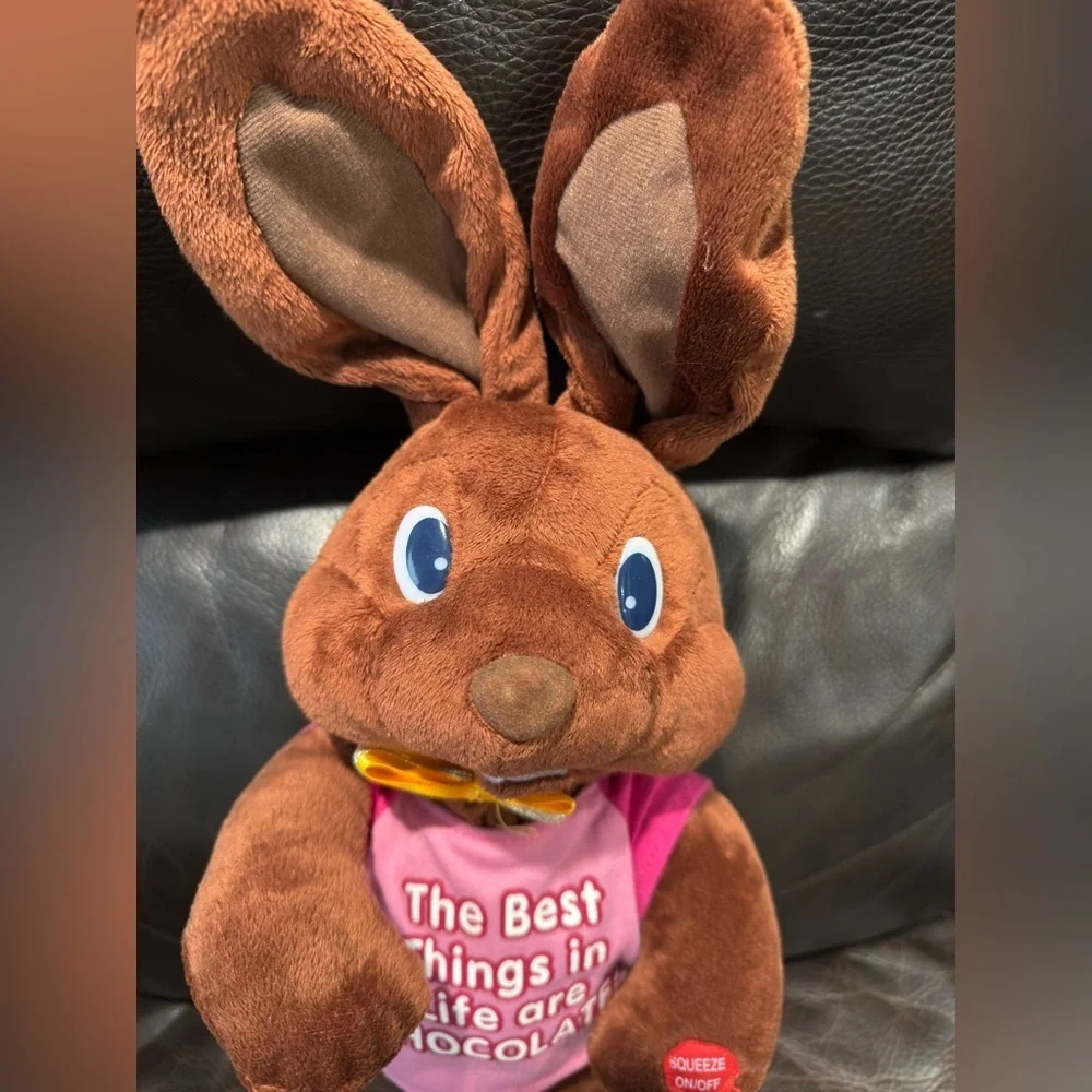 EASTER Bunny 14” Motion Chocolate Musical I GOT YOU FEEL GOOD Working